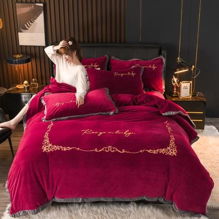 91家纺网 家纺一手货源 找家纺 （总）迷仙巢 2021新款婴儿绒系列四件套盛世