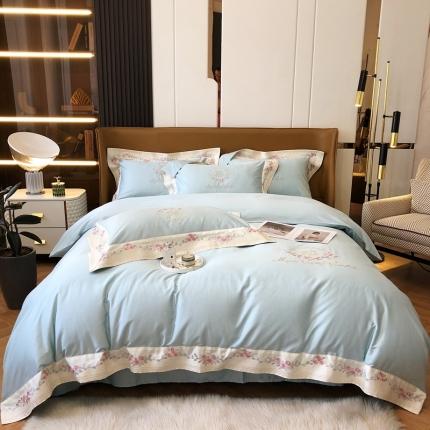 馨蕊 2021秋冬新品100支澳棉四件套高定系列 梦露 梦露-湖水蓝