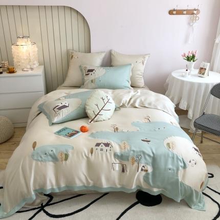 （总）馨蕊2021秋冬新品100支澳棉四件套高定系列山村河流