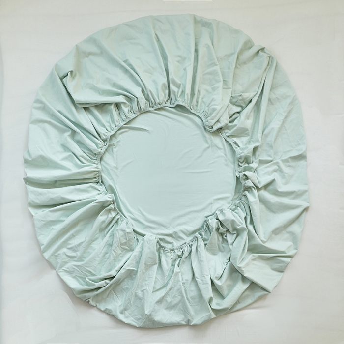 91家纺网 家纺一手货源 找家纺 小米笠 2021年新100支100s全棉磨毛抗菌床笠三件套 千草绿