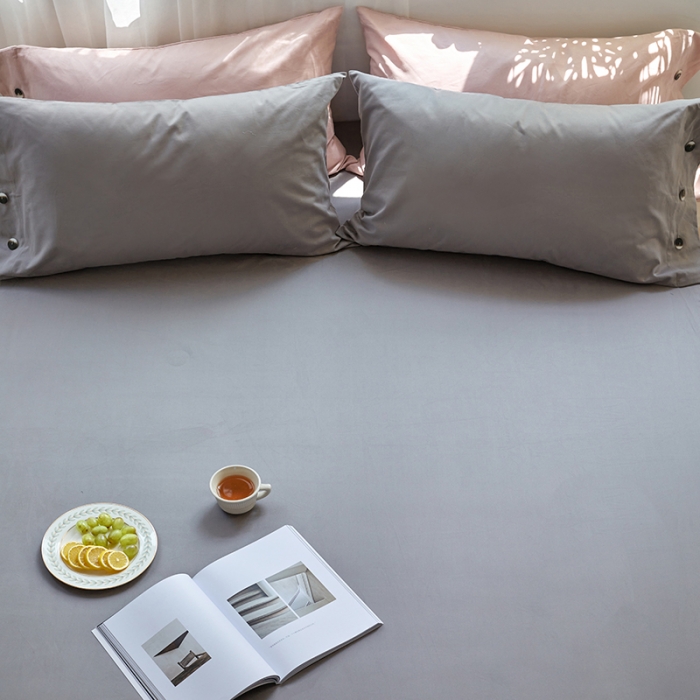 91家纺网 家纺一手货源 找家纺 小米笠 2021年新100支100s全棉磨毛抗菌床笠三件套 青紫灰