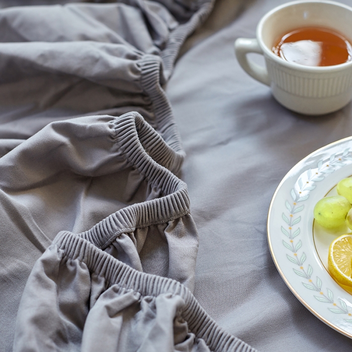 91家纺网 家纺一手货源 找家纺 小米笠 2021年新100支100s全棉磨毛抗菌床笠三件套 青紫灰