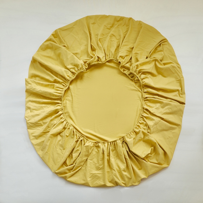 91家纺网 家纺一手货源 找家纺 小米笠 2021年新100支100s全棉磨毛抗菌床笠三件套 缃叶黄