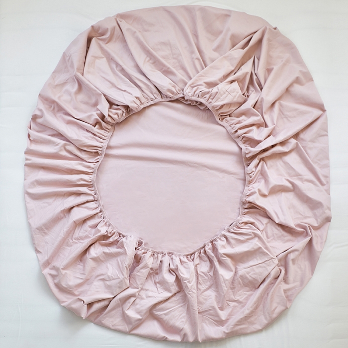 91家纺网 家纺一手货源 找家纺 小米笠 2021年新100支100s全棉磨毛抗菌床笠三件套 樱花粉