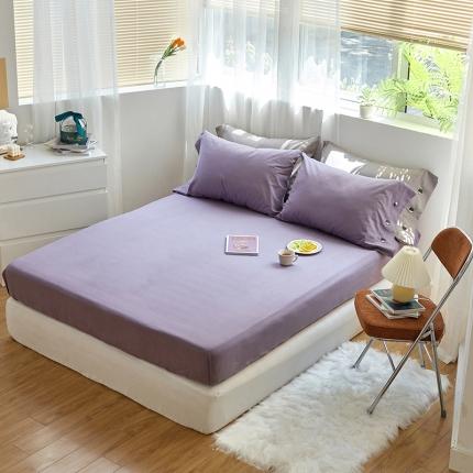 小米笠 2021年新100支100s全棉磨毛抗菌床笠三件套 香芋紫