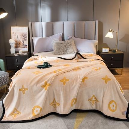 91家纺网 家纺一手货源 找家纺 新印象 2021新款四季款复合羊羔绒 四叶草-黄