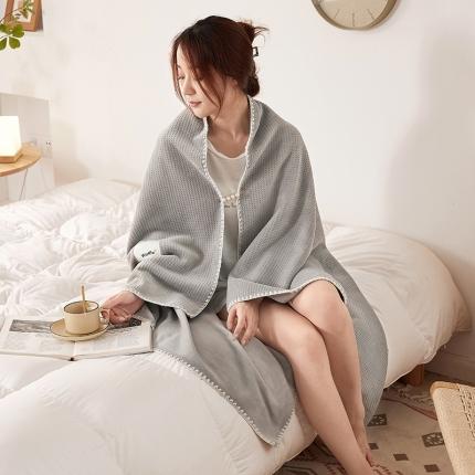 91家纺网 家纺一手货源 找家纺 坦客毯业 2025年华夫格牛奶绒毛毯午睡毯子盖毯披肩毯都市灰