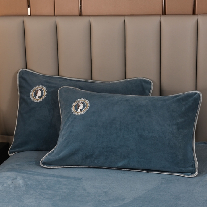 91家纺网 家纺一手货源 找家纺 迷仙巢 2021新款牛奶绒系列四件套典雅 典雅-宾利蓝