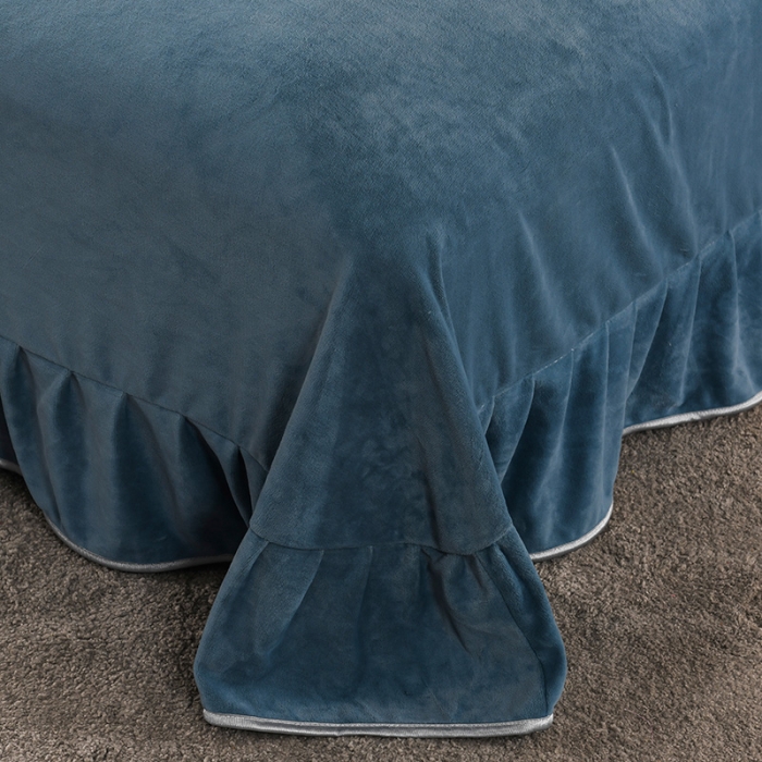 91家纺网 家纺一手货源 找家纺 迷仙巢 2021新款牛奶绒系列四件套典雅 典雅-宾利蓝