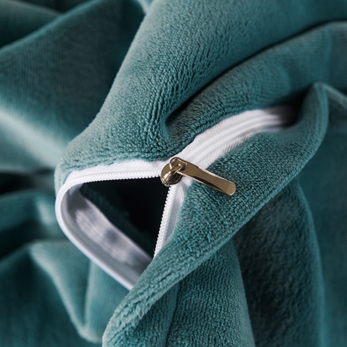 91家纺网 家纺一手货源 找家纺 迷仙巢 2021新款牛奶绒系列四件套典雅 典雅-豆绿