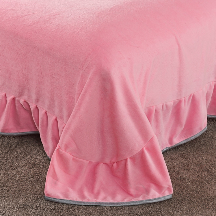 91家纺网 家纺一手货源 找家纺 迷仙巢 2021新款牛奶绒系列四件套典雅 典雅-粉玉