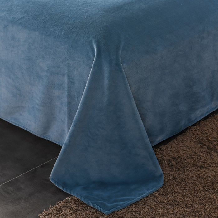 91家纺网 家纺一手货源 找家纺 迷仙巢 2021新款牛奶绒系列四件套枫叶 枫叶-宾利蓝