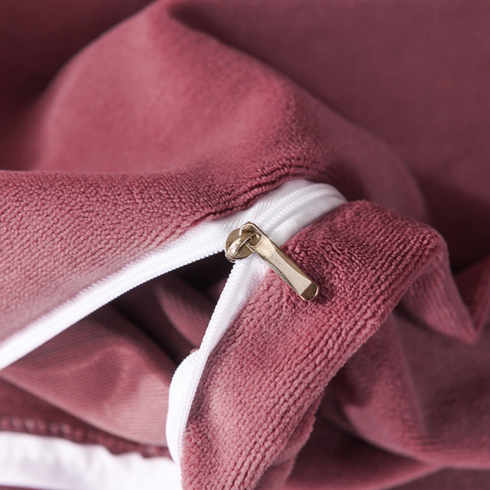 91家纺网 家纺一手货源 找家纺 迷仙巢 2021新款牛奶绒系列四件套枫叶 枫叶-豆沙