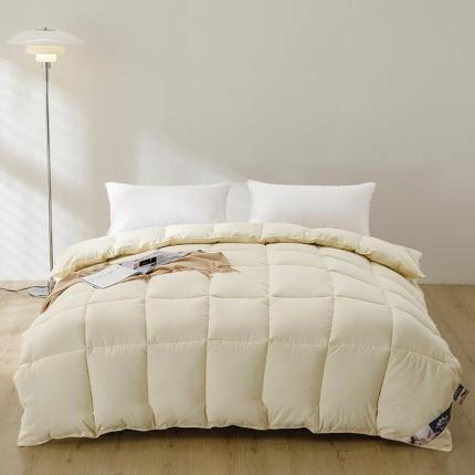 91家纺网 家纺一手货源 找家纺 壹张床 2025新款亲肤羽丝绒冬被 米黄