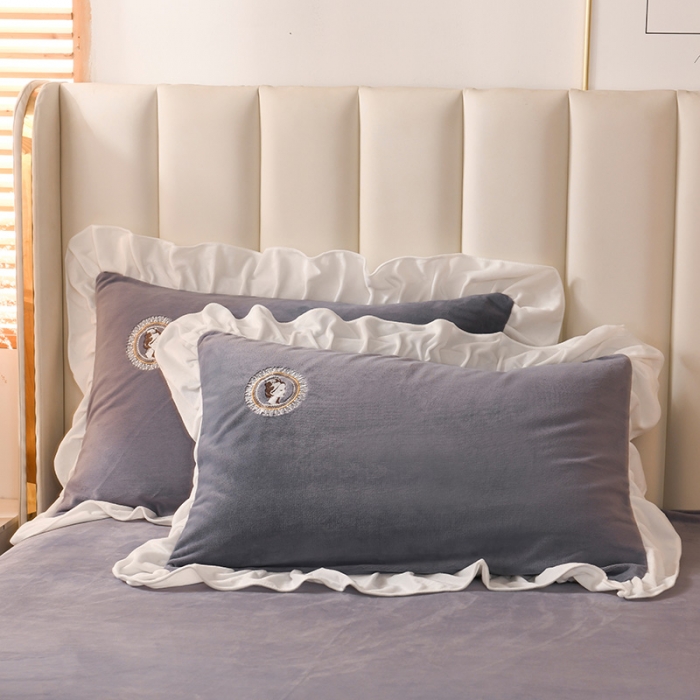 91家纺网 家纺一手货源 找家纺 迷仙巢 2021新款牛奶绒系列四件套公主 公主-高级灰