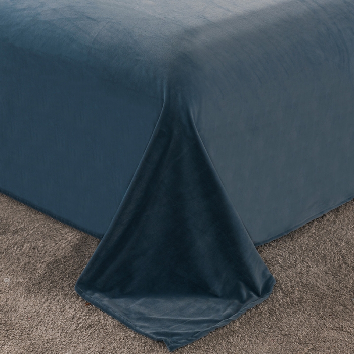 91家纺网 家纺一手货源 找家纺 迷仙巢 2021新款婴儿绒系列四件套倾城 倾城-宾利蓝