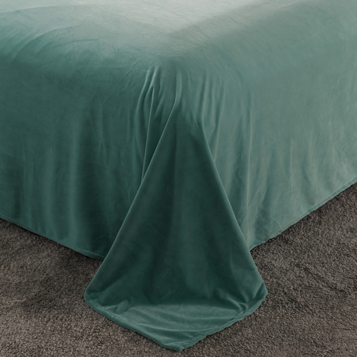 91家纺网 家纺一手货源 找家纺 迷仙巢 2021新款婴儿绒系列四件套倾城 倾城-豆绿