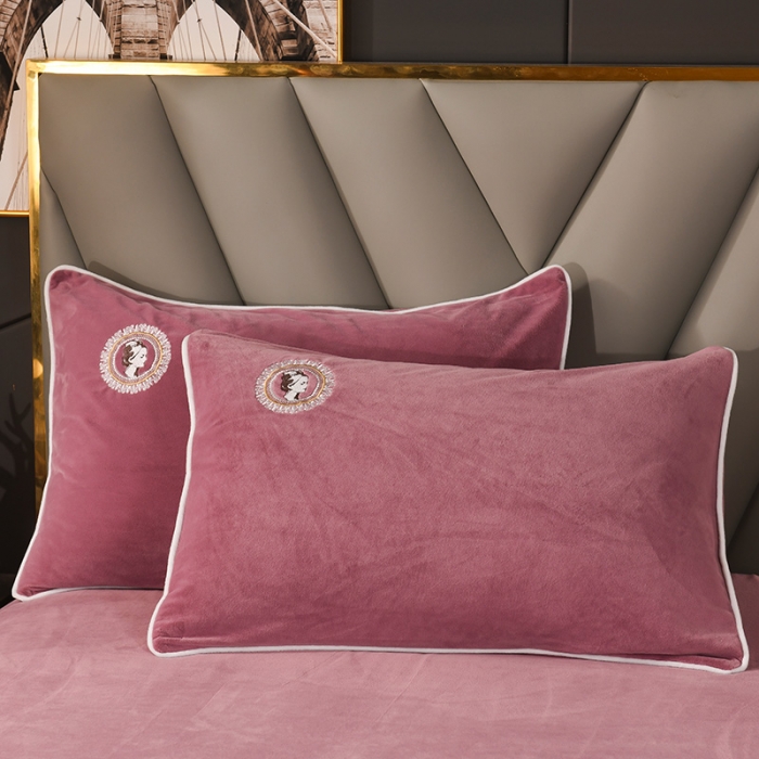 91家纺网 家纺一手货源 找家纺 迷仙巢 2021新款婴儿绒系列四件套倾城 倾城-豆沙