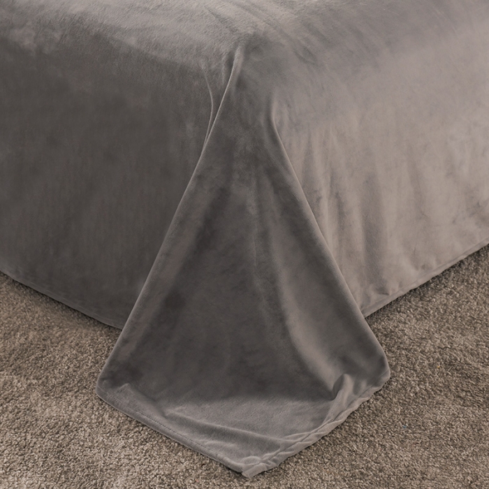 91家纺网 家纺一手货源 找家纺 迷仙巢 2021新款婴儿绒系列四件套倾城 倾城-绅士灰