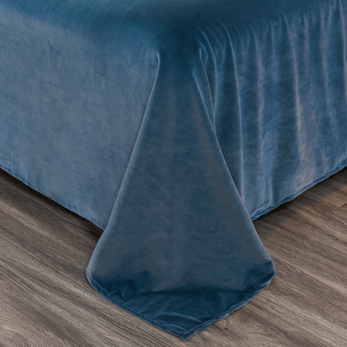 91家纺网 家纺一手货源 找家纺 迷仙巢 2021新款婴儿绒系列四件套盛世 盛世-宾利蓝