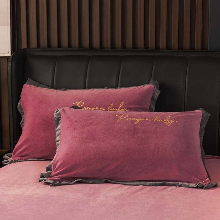 91家纺网 家纺一手货源 找家纺 迷仙巢 2021新款婴儿绒系列四件套盛世 盛世-豆沙