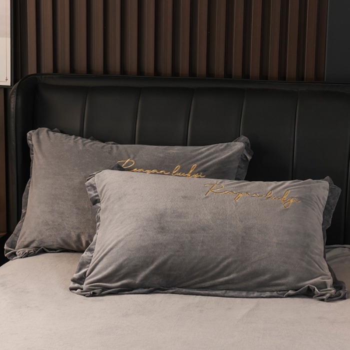 91家纺网 家纺一手货源 找家纺 迷仙巢 2021新款婴儿绒系列四件套盛世 盛世-绅士灰