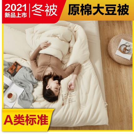91家纺网 家纺一手货源 找家纺 （总) 莱宁被业 2021新款A类原棉小提花大豆冬被