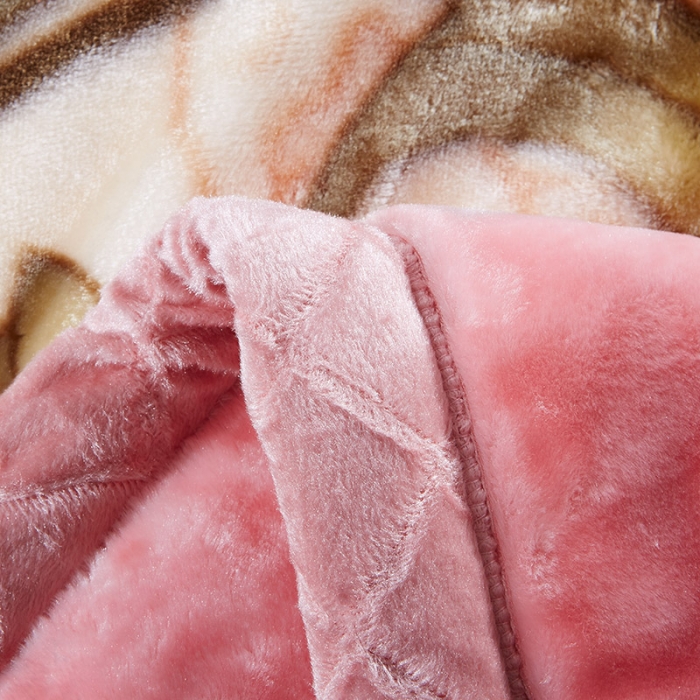 91家纺网 家纺一手货源 找家纺 宜派家纺 2021新款双层加厚拉舍尔毛毯 278粉