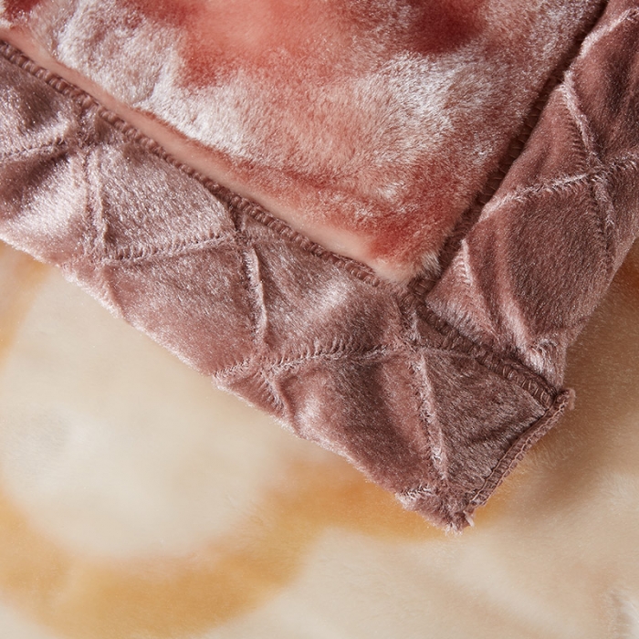 91家纺网 家纺一手货源 找家纺 宜派家纺 2021新款双层加厚拉舍尔毛毯 爱恋百合