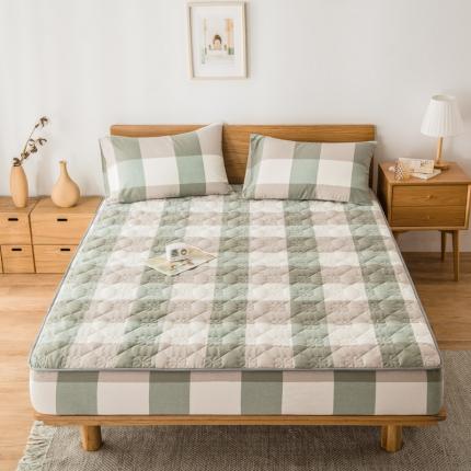 91家纺网 家纺一手货源 找家纺 （总）席世家2022新款水洗棉夹棉床笠A类全棉床笠日系无印风