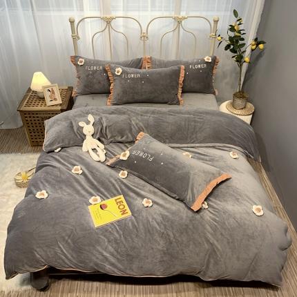 馨蕊2021秋冬新品轻奢煦暖绒那时花开系列 那时花开-高级灰