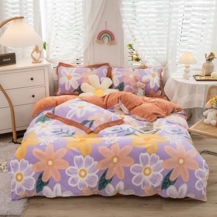 91家纺网 家纺一手货源 找家纺 （总）仟网汇 250g臻棉绒牛奶绒四件套高克重保暖直播爆款