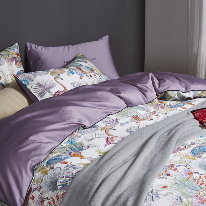 91家纺网 家纺一手货源 找家纺 朵希曼2023新款60S数码长绒棉套件 爱丽丝