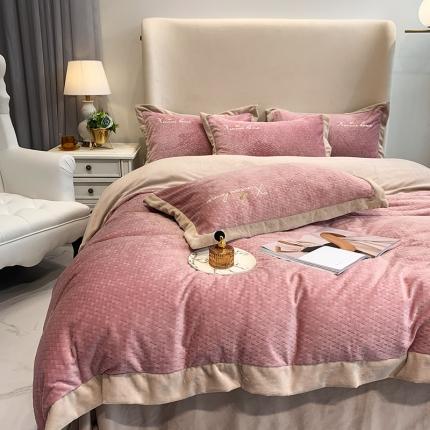 馨蕊2021秋冬新品轻奢煦暖绒奥斯汀系列实拍图 奥斯汀 粉豆沙