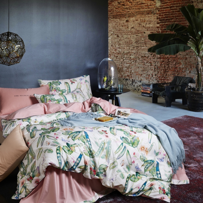 91家纺网 家纺一手货源 找家纺 朵希曼2023新款60S数码长绒棉套件 花香漫醒