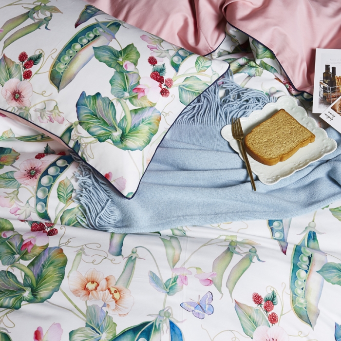 91家纺网 家纺一手货源 找家纺 朵希曼2023新款60S数码长绒棉套件 花香漫醒