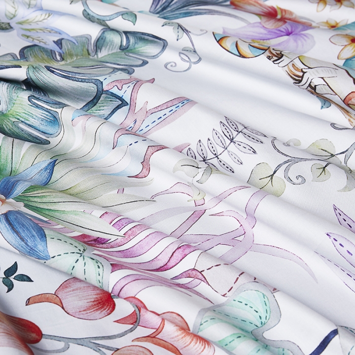 91家纺网 家纺一手货源 找家纺 朵希曼2023新款60S数码长绒棉套件 花颜岁月