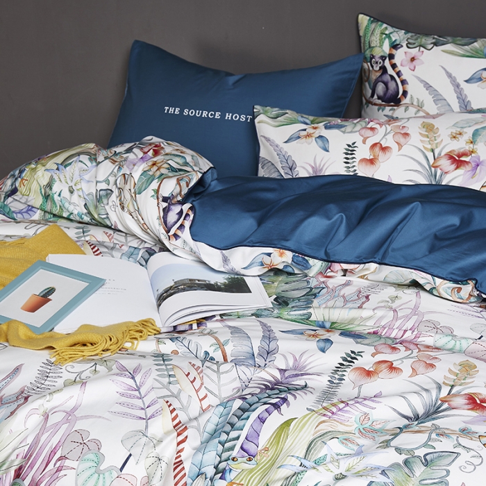 91家纺网 家纺一手货源 找家纺 朵希曼2023新款60S数码长绒棉套件 花颜岁月