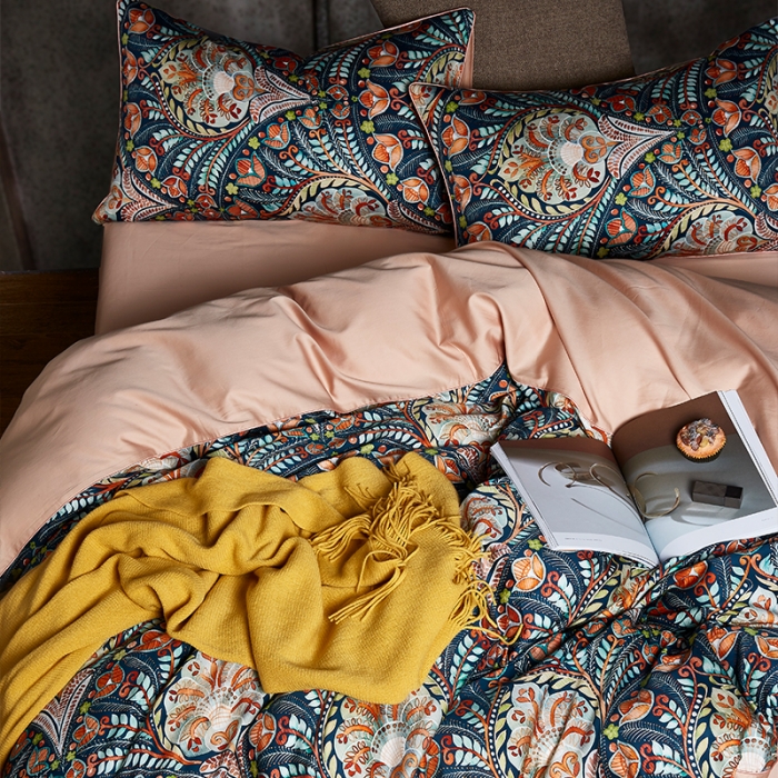 91家纺网 家纺一手货源 找家纺 朵希曼2023新款60S数码长绒棉套件 华尔兹