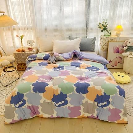 91家纺网 家纺一手货源 找家纺 寐居 2021针织棉印花冬被 勇敢牛牛