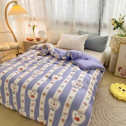 91家纺网 家纺一手货源 找家纺 寐居 2021针织棉印花冬被 花田兔兔