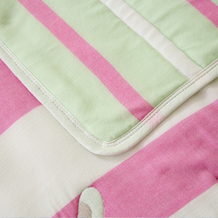 91家纺网 家纺一手货源 找家纺 朴尔 2020年新款全棉十层纱布加厚儿童盖被毛巾被 爱跳舞的姑娘绿