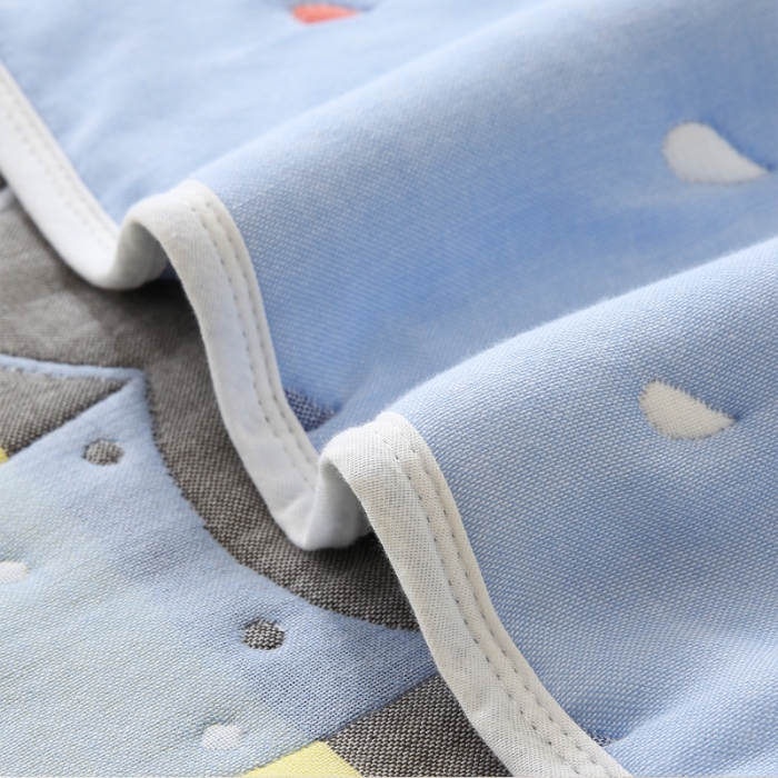 91家纺网 家纺一手货源 找家纺 朴尔 2020年新款全棉十层纱布加厚儿童盖被毛巾被 打伞的小象兰