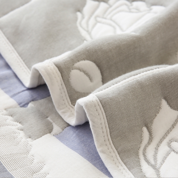 91家纺网 家纺一手货源 找家纺 朴尔 2020年新款全棉十层纱布加厚儿童盖被毛巾被 溜冰鼠灰