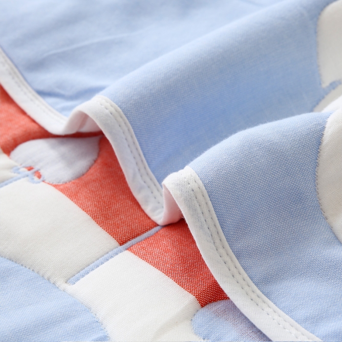 91家纺网 家纺一手货源 找家纺 朴尔 2020年新款全棉十层纱布加厚儿童盖被毛巾被 云朵兔兰