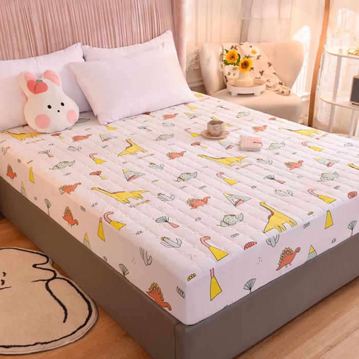 91家纺网 家纺一手货源 找家纺 甜之梦家纺 2025新款全棉夹棉防滑抗菌床笠侏罗纪