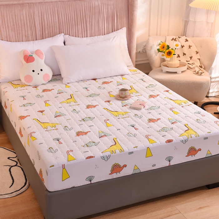 91家纺网 家纺一手货源 找家纺 甜之梦家纺 2025新款全棉夹棉防滑抗菌床笠侏罗纪