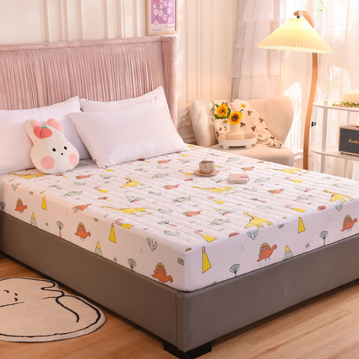 91家纺网 家纺一手货源 找家纺 甜之梦家纺 2025新款全棉夹棉防滑抗菌床笠侏罗纪