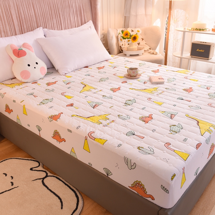 91家纺网 家纺一手货源 找家纺 甜之梦家纺 2025新款全棉夹棉防滑抗菌床笠侏罗纪