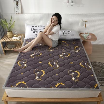 91家纺网 家纺一手货源 找家纺 东宇床垫 2022新款加厚微芙绒床垫 恐龙庄园